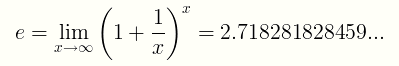 euler's number constant e limit formula